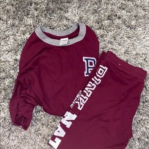 Xs Burgundy pink nation sweatsuit